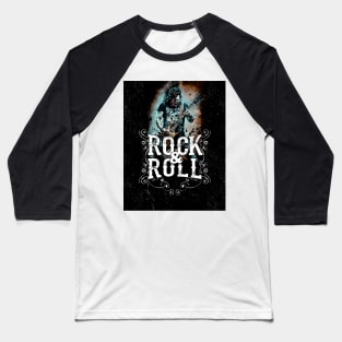 Rock and Roll Guitarist No. 2 on a Dark Background Baseball T-Shirt